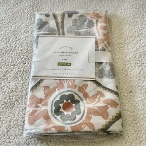 Pottery Barn Shams Veronica Euro Gray Orange 26” x 26” NWT